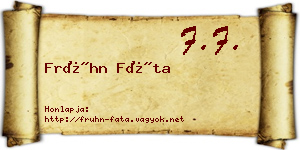 Frühn Fáta névjegykártya